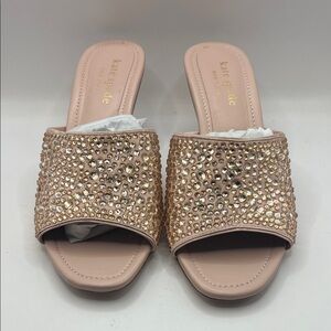 Kate Spade Blush Crystal Studded Mules